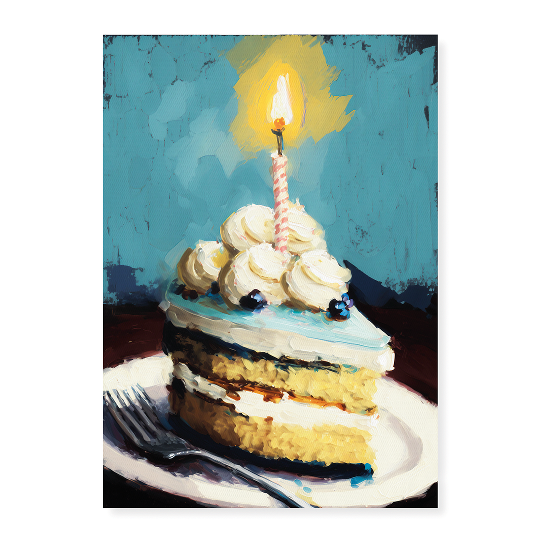 Birthday cake painting in Claude Monet style Art Print Prul Shop