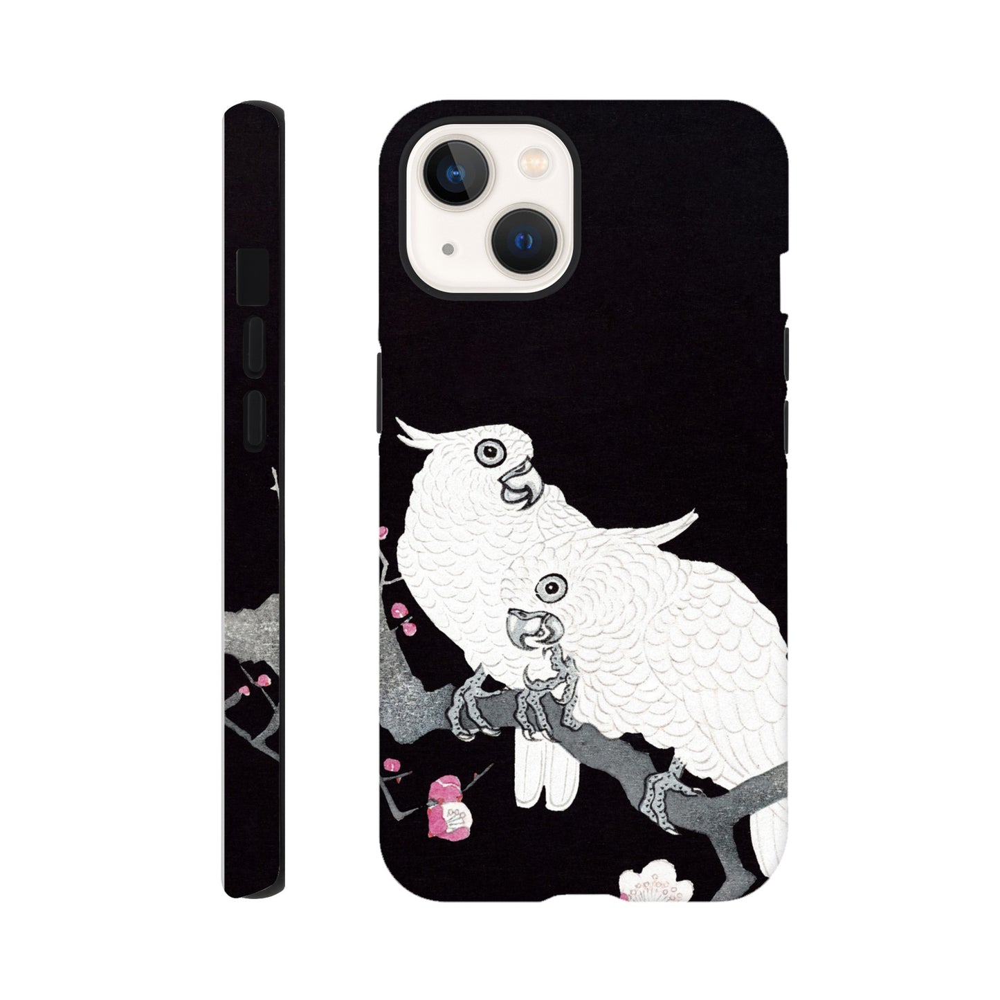 Two Cockatoos on a Branch with Plum Blossom By Ohara Koson - Phone Case Sturdy