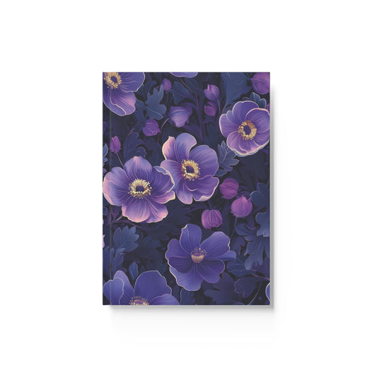 Purple flowers Art deco style pattern - Notebook