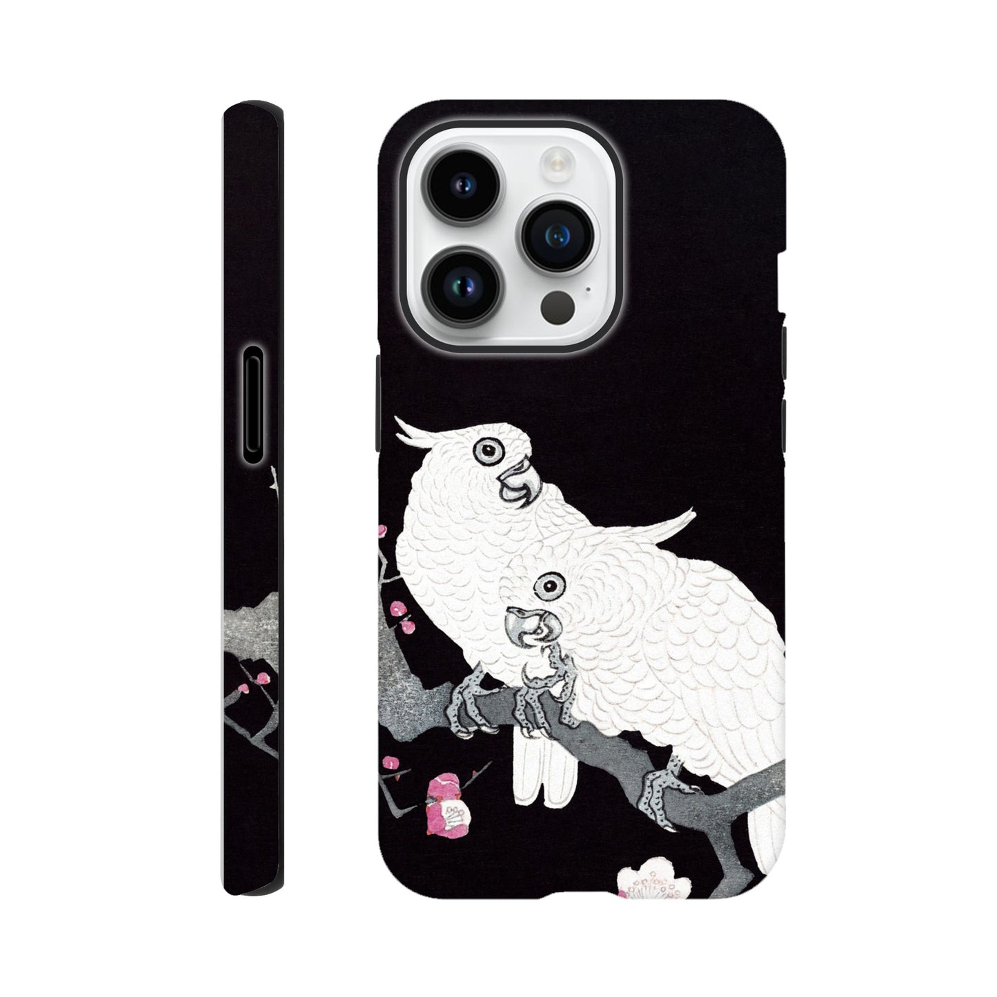 Two Cockatoos on a Branch with Plum Blossom By Ohara Koson - Phone Case Sturdy