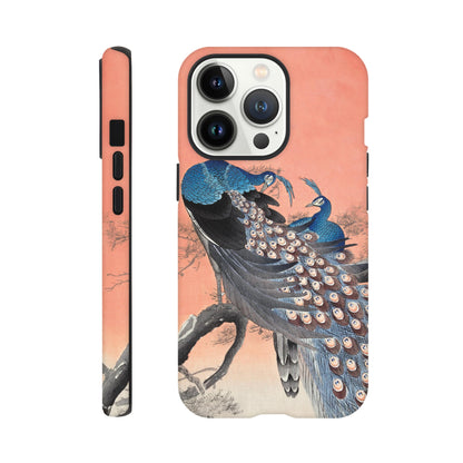 Two peacocks on tree branch (1900 - 1930) by Ohara Koson - Phone Case Sturdy