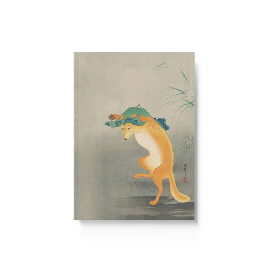 Dancing Fox with Lotus-leaf Hat - Blank Notebook