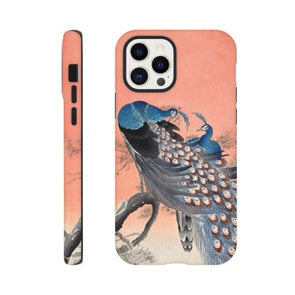 Two peacocks on tree branch (1900 - 1930) by Ohara Koson - Phone Case Sturdy