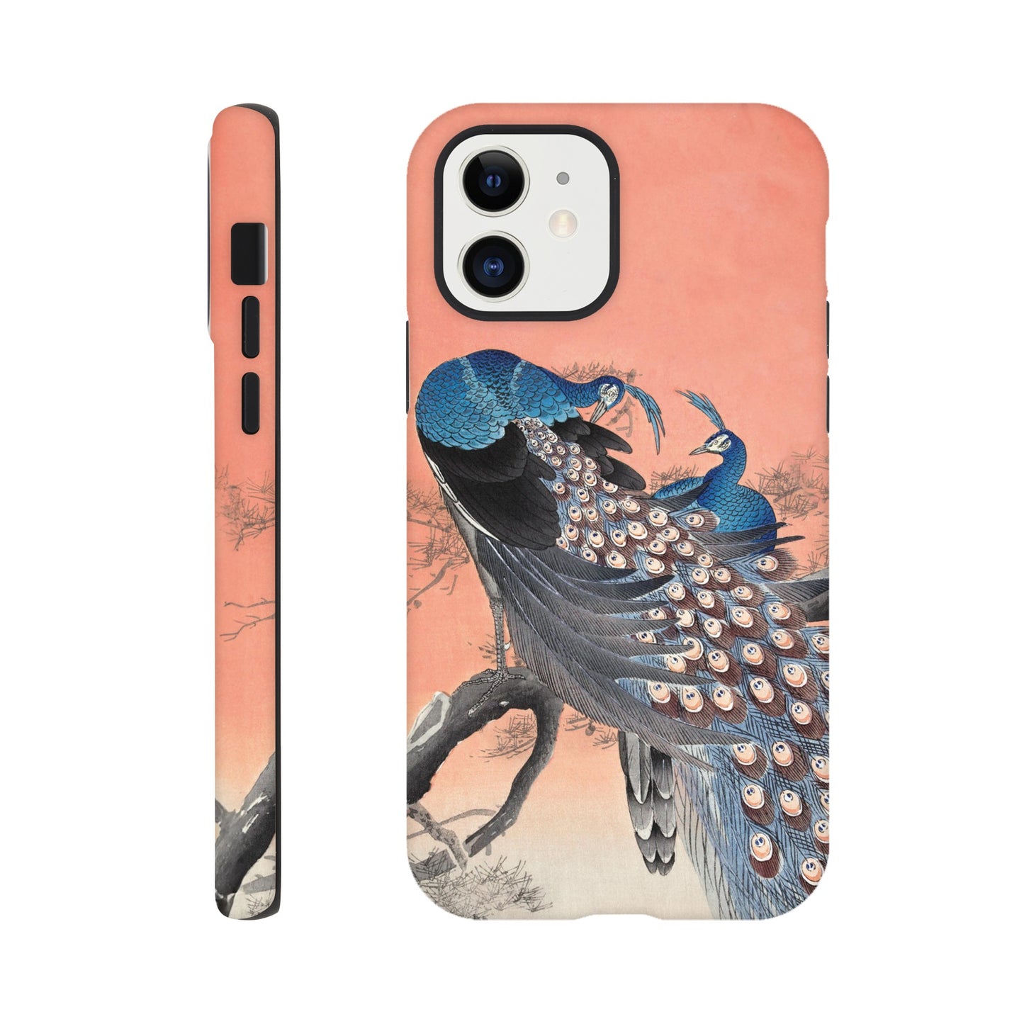 Two peacocks on tree branch (1900 - 1930) by Ohara Koson - Phone Case Sturdy