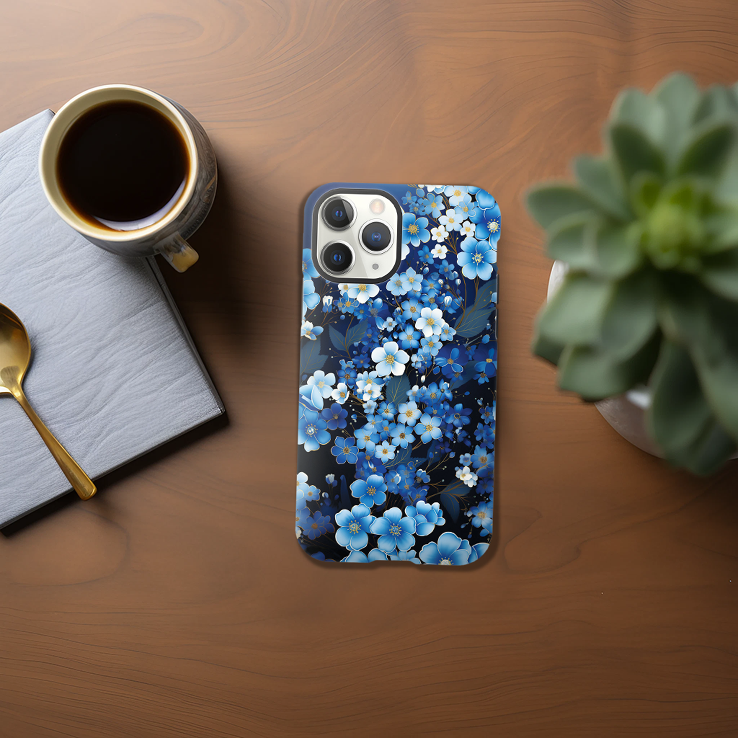 Blue little flowers - Phone Case sturdy