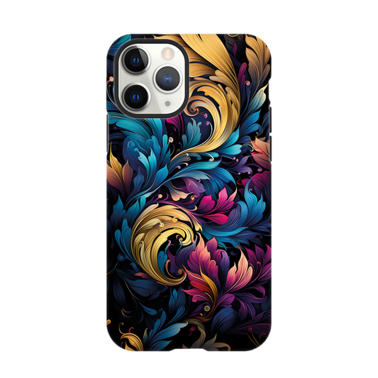 colourful leaves pattern art deco pattern- Phone Case sturdy