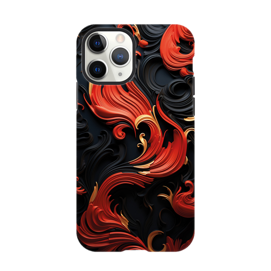 Red, Gold and black art deco pattern- Phone Case sturdy