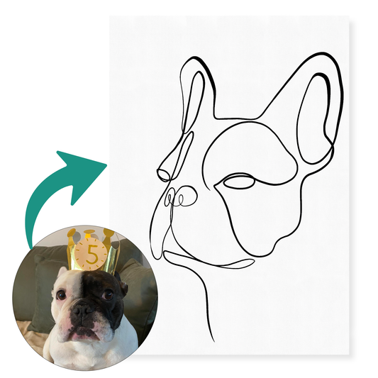 Custom one-line illustration Pet Portrait