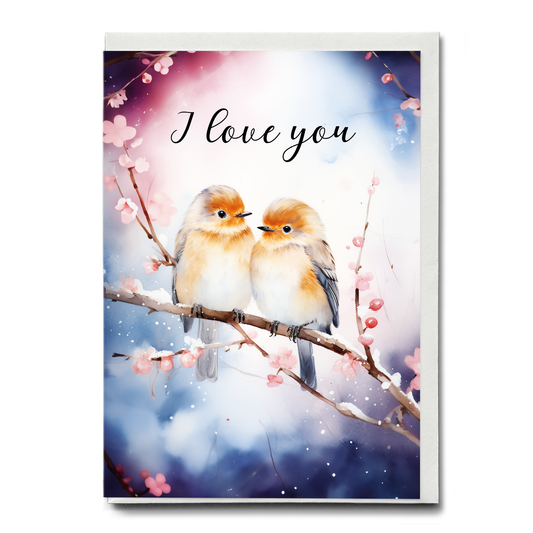 I love you, Birds - Greeting Card