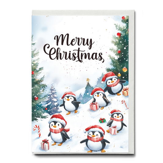 Merry Christmas (penguin) - Greeting Card