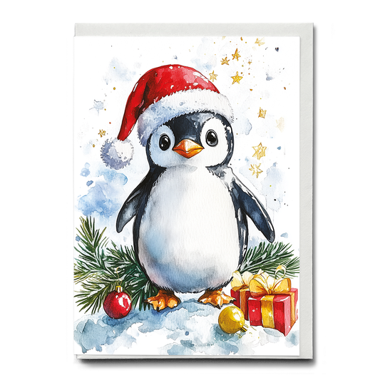 Christmas Penguin - Greeting Card