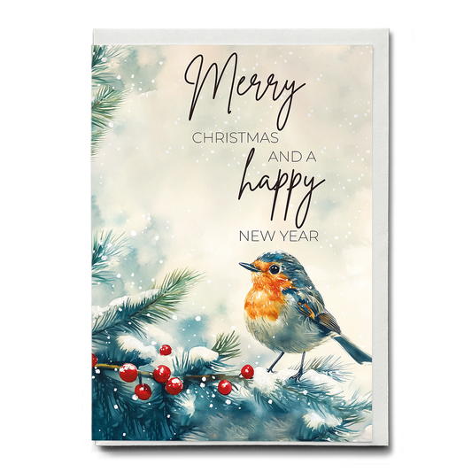 merry Christmas and a happy new year (Little bird) - Greeting Card