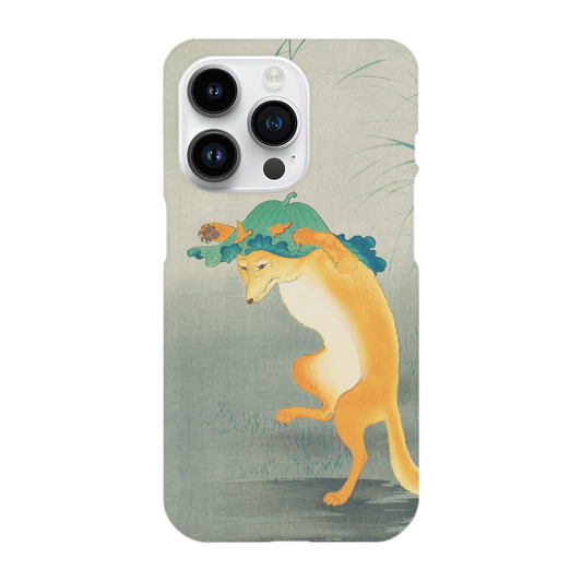 Dancing Fox with Lotus-leaf Hat By Ohara Koson - Phone Case