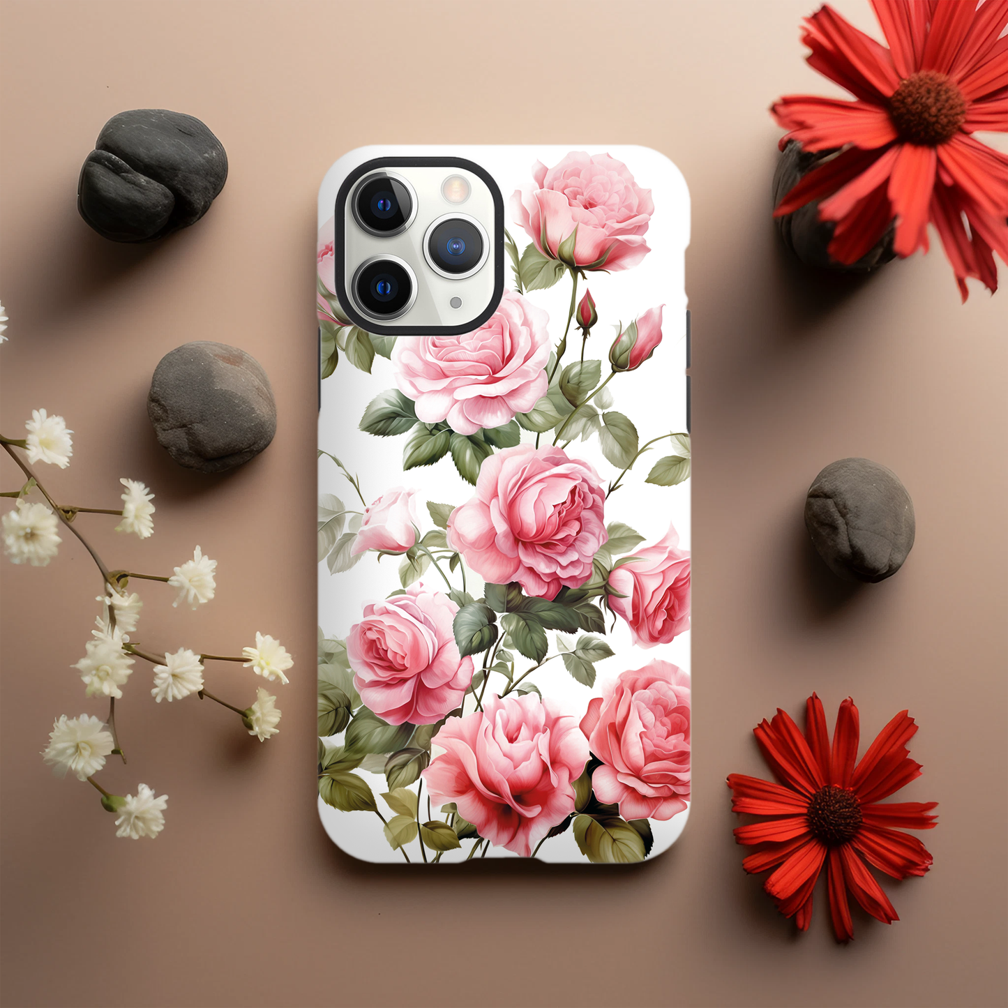 Watercolour pink roses pattern - Phone Case Sturdy