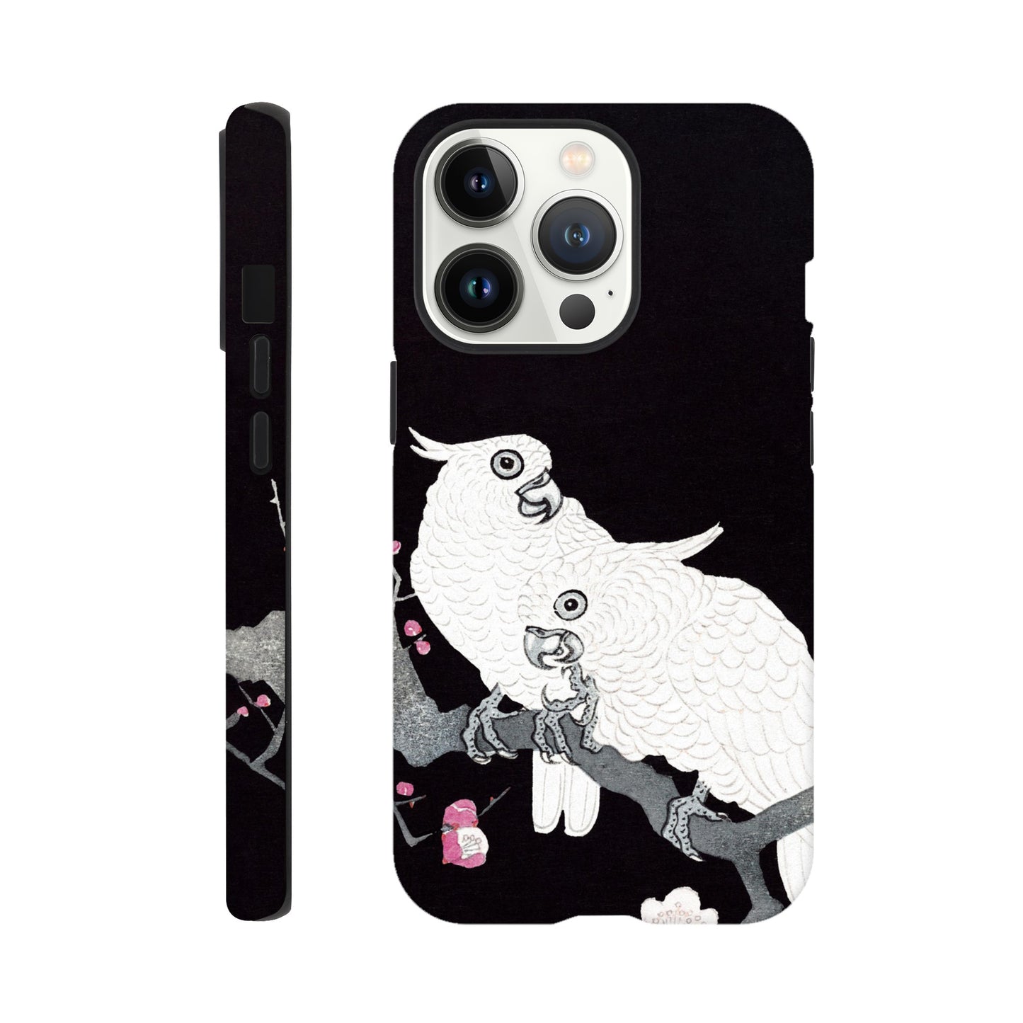 Two Cockatoos on a Branch with Plum Blossom By Ohara Koson - Phone Case Sturdy