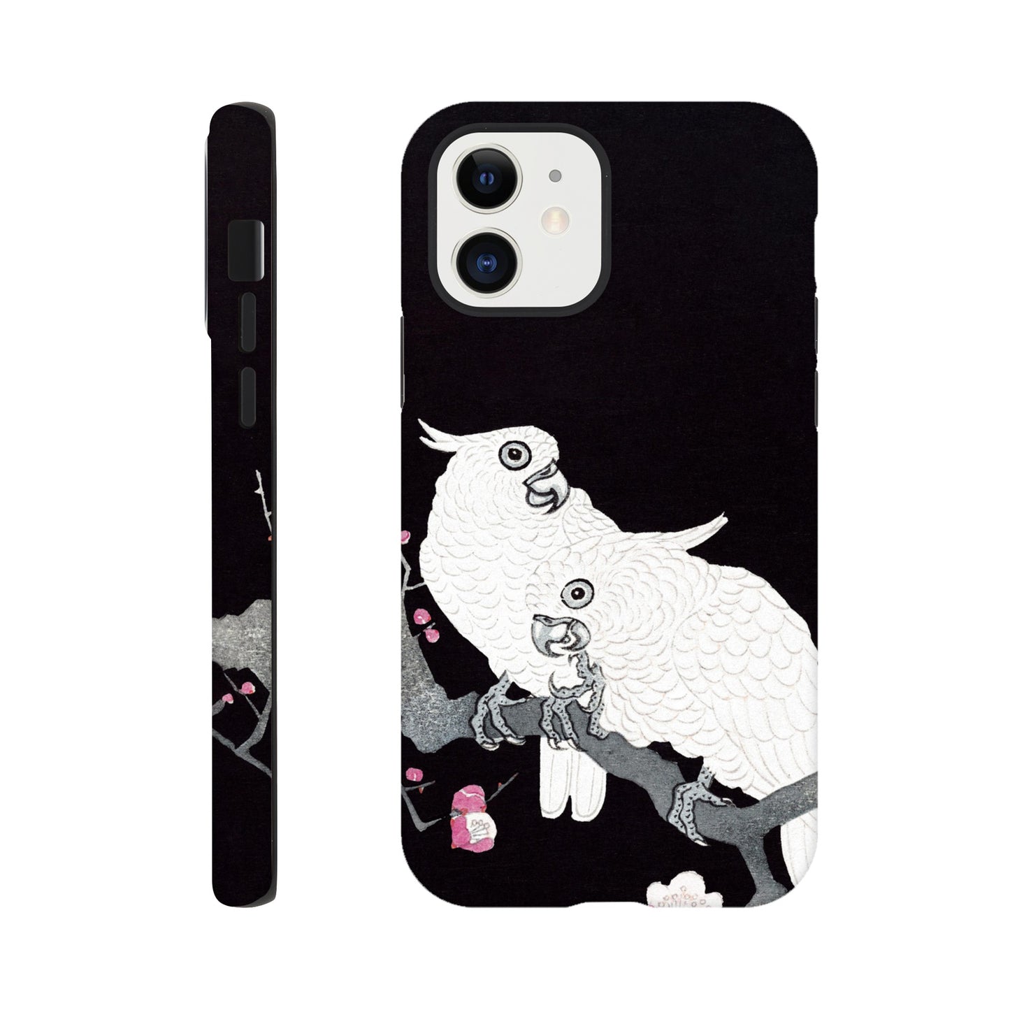 Two Cockatoos on a Branch with Plum Blossom By Ohara Koson - Phone Case Sturdy