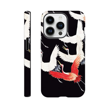 Furisode with a Myriad of Flying Cranes - Phone Case Sturdy