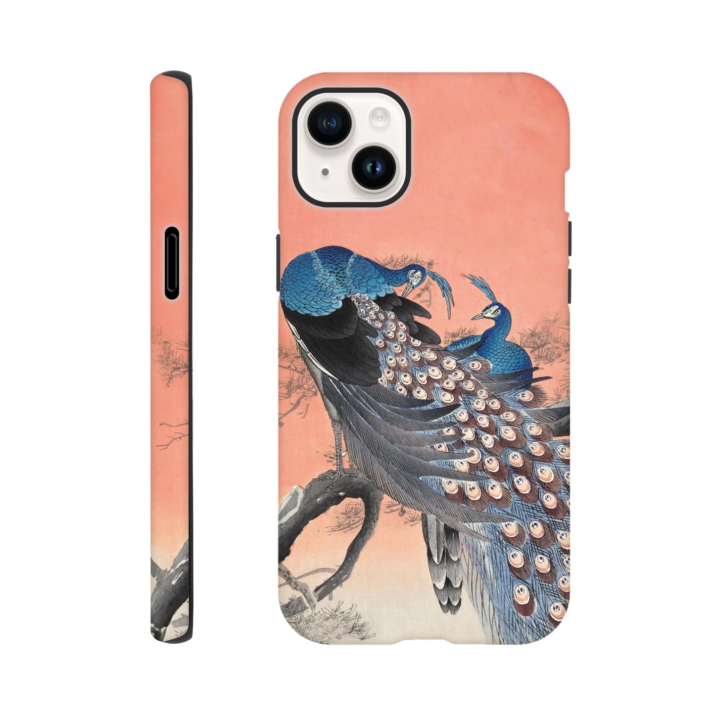 Two peacocks on tree branch (1900 - 1930) by Ohara Koson - Phone Case Sturdy