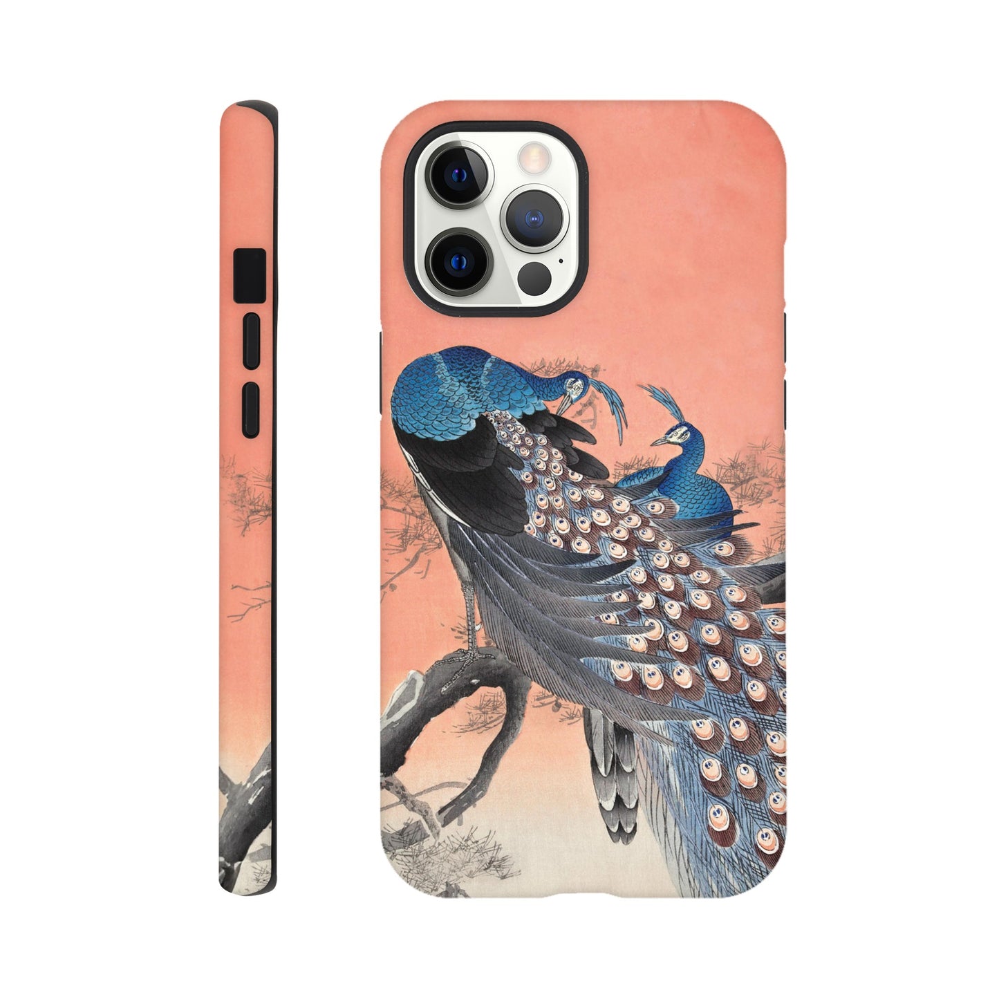 Two peacocks on tree branch (1900 - 1930) by Ohara Koson - Phone Case Sturdy