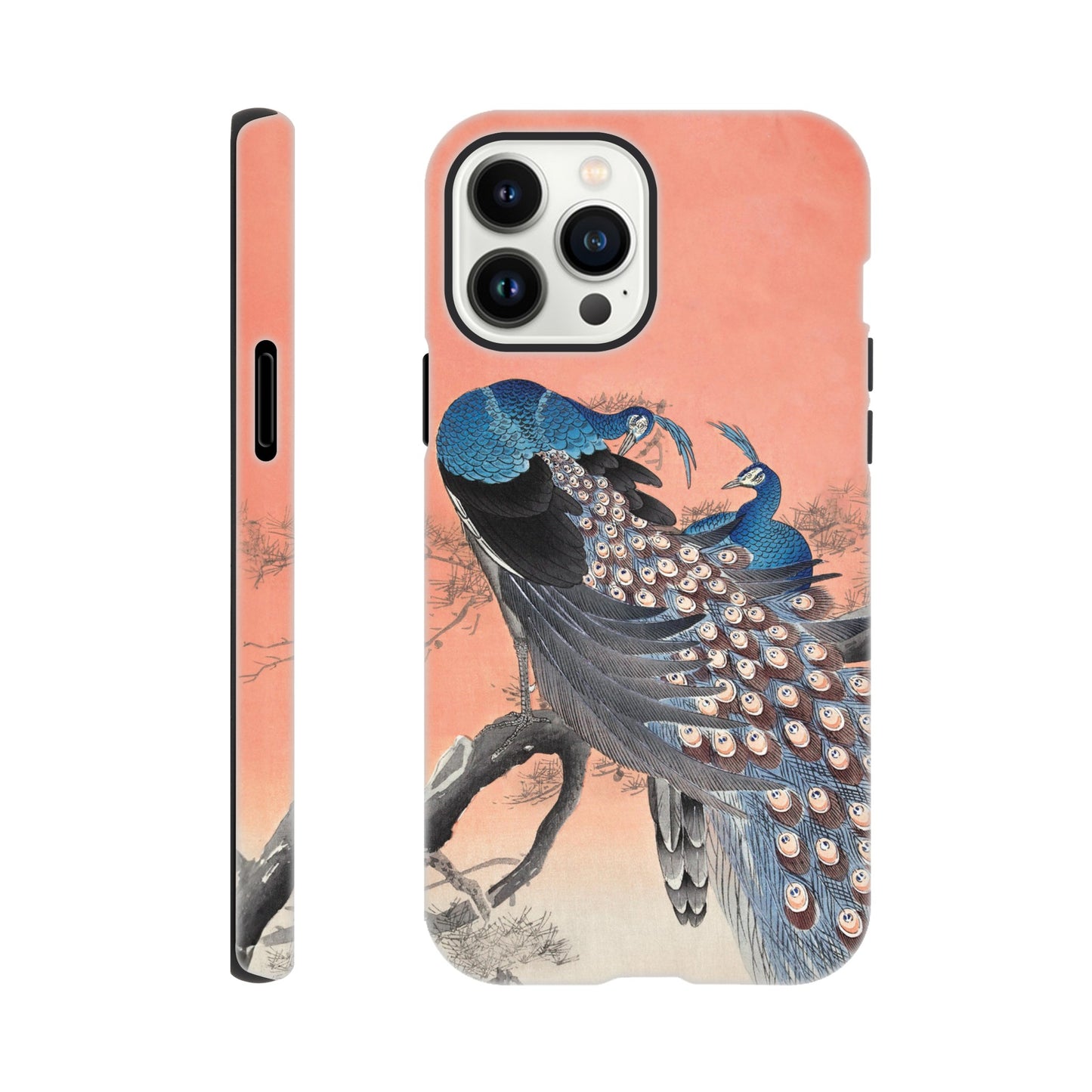 Two peacocks on tree branch (1900 - 1930) by Ohara Koson - Phone Case Sturdy