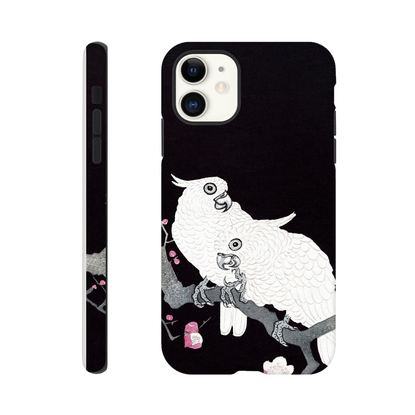 Two Cockatoos on a Branch with Plum Blossom By Ohara Koson - Phone Case Sturdy