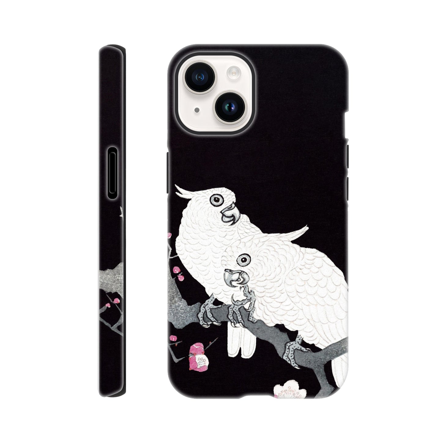 Two Cockatoos on a Branch with Plum Blossom By Ohara Koson - Phone Case Sturdy