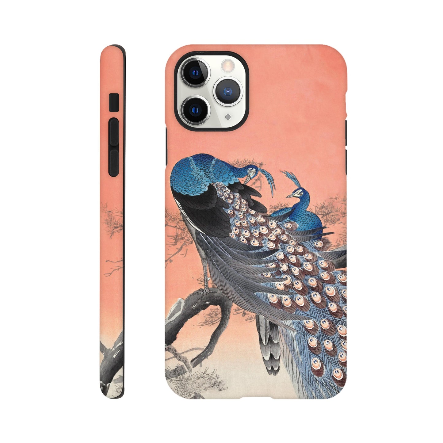 Two peacocks on tree branch (1900 - 1930) by Ohara Koson - Phone Case Sturdy