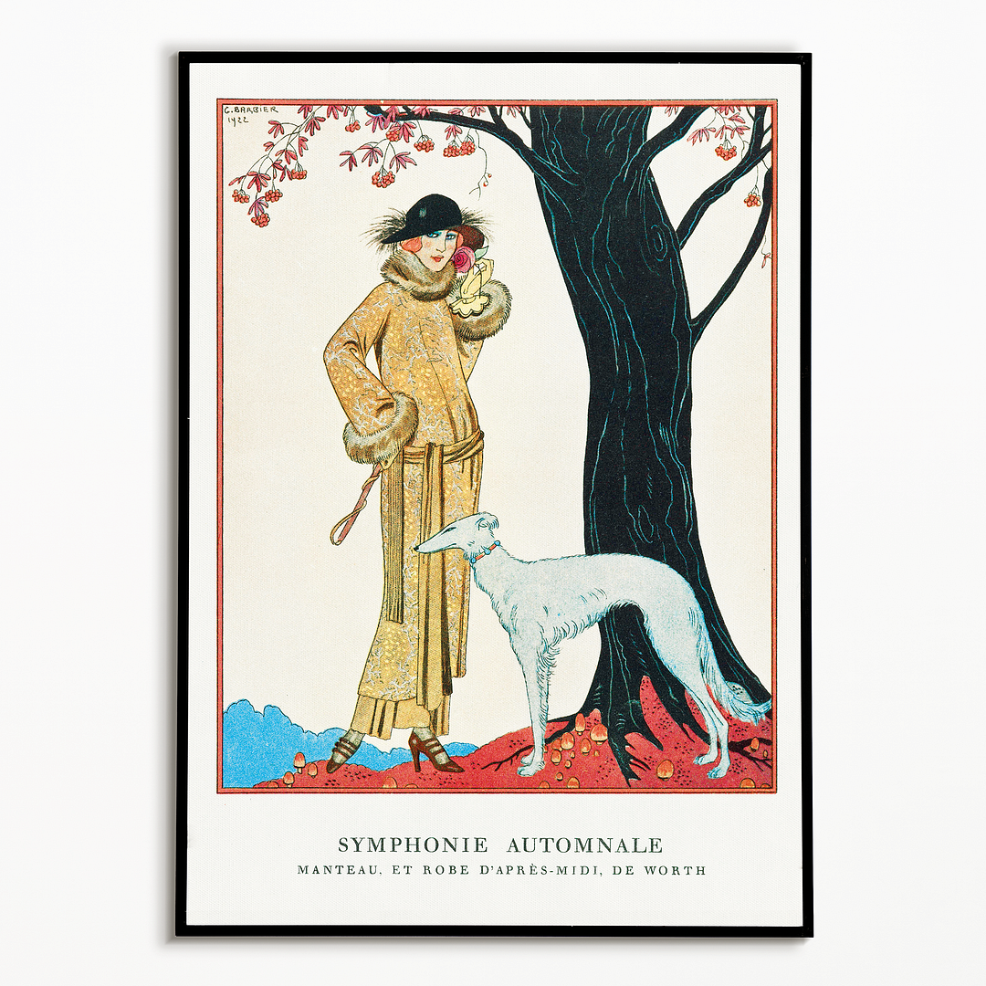 Autumn Symphony: Mantle and Afternoon Dress - Art Print