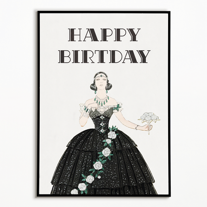 Vintage black dress (Birthday) - Art Print