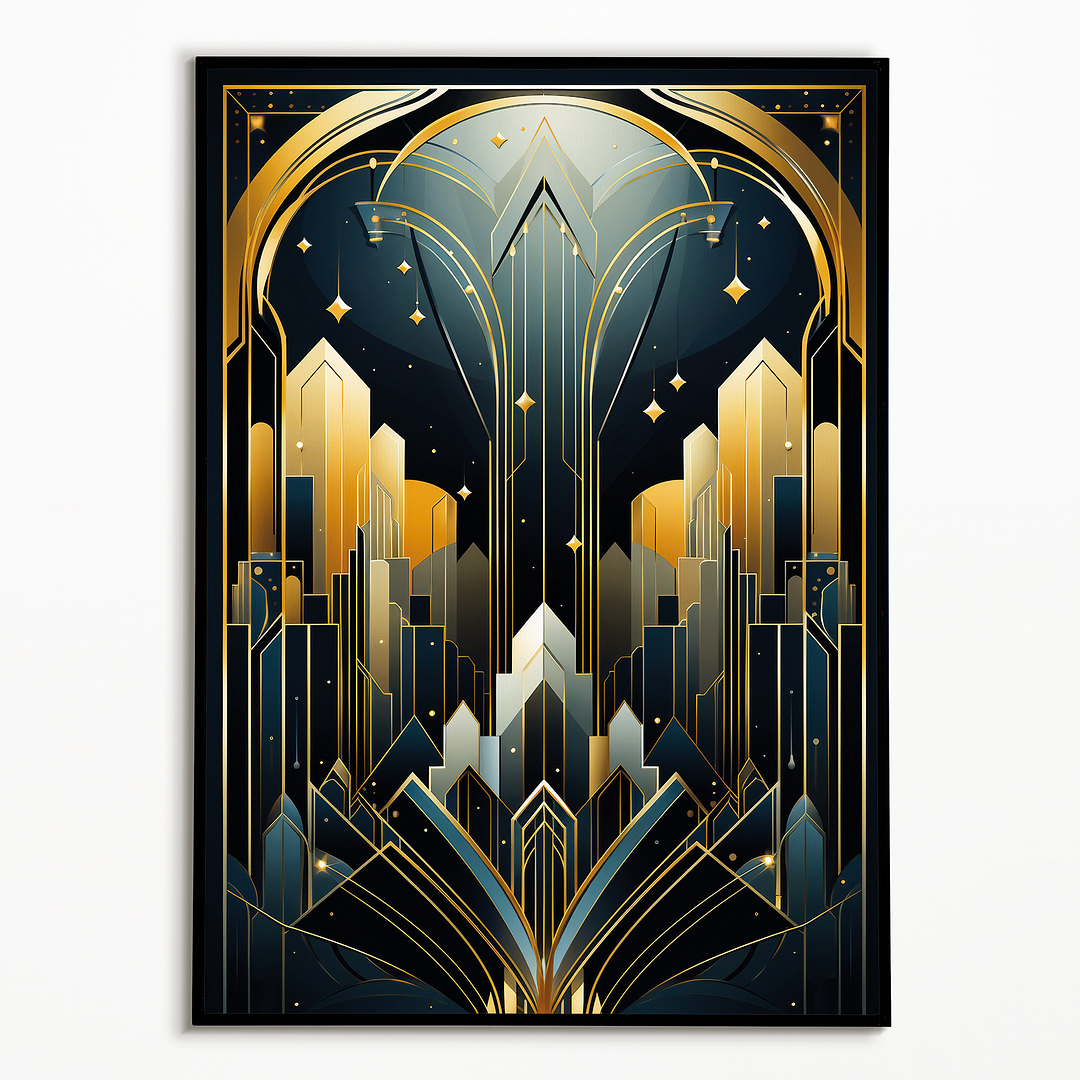 Art Deco pattern (Gold) - Art Print