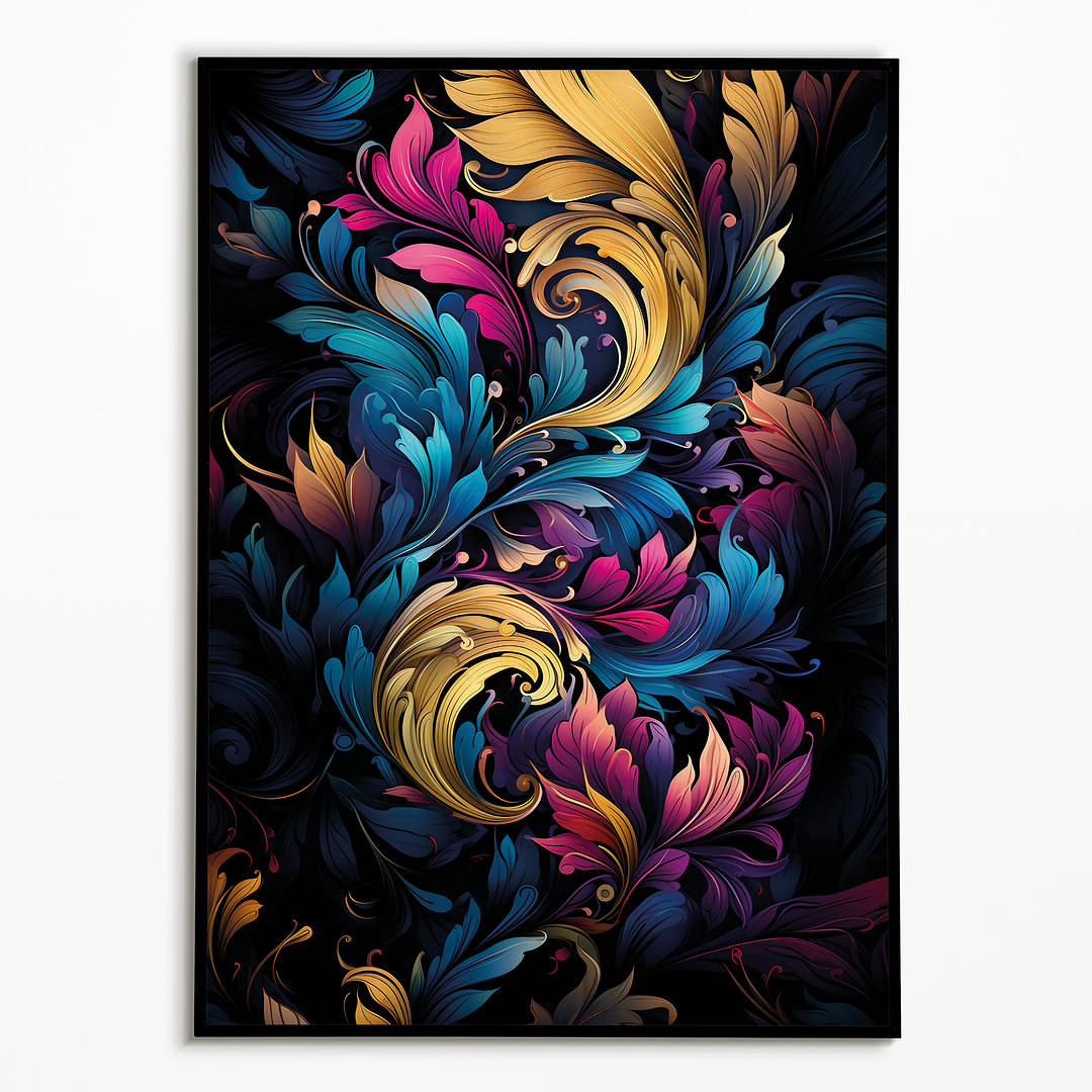 colourful leaves pattern  - Art Print