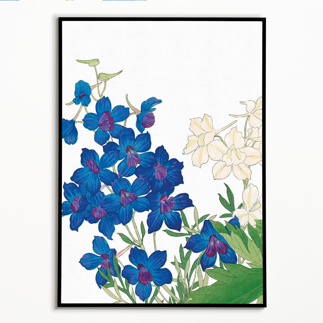 Delphinium flowers By Tanigami Kônan Art-Print