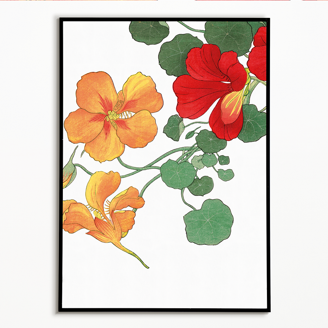 Nasturtium flower By Tanigami Kônan Art-Print