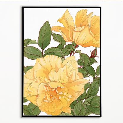 Yellow Rose By Tanigami Kônan Art-Print