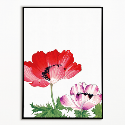 Red & Pink Poppy By Tanigami Kônan Art-Print