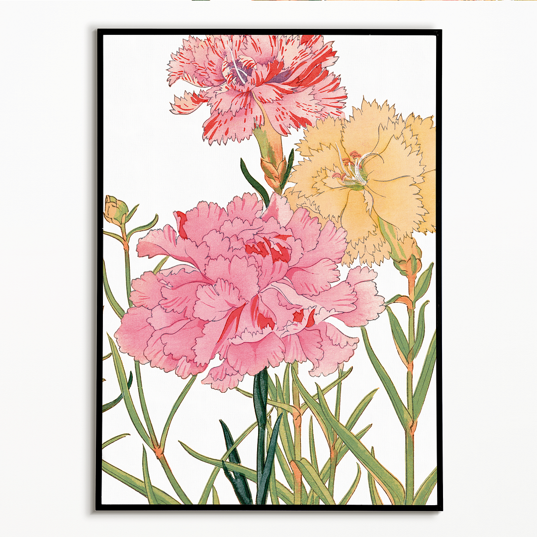 Carnation flowers By Tanigami Kônan Art-Print