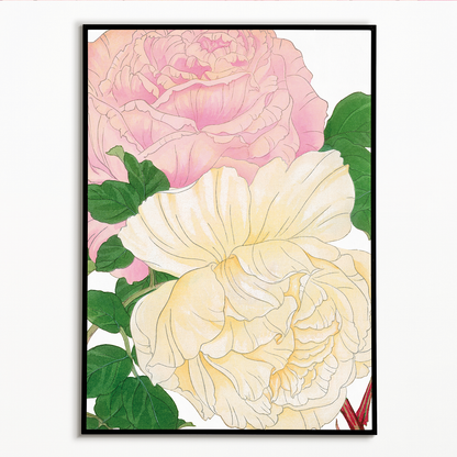 Pink & White Roses By Tanigami Kônan Art-Print