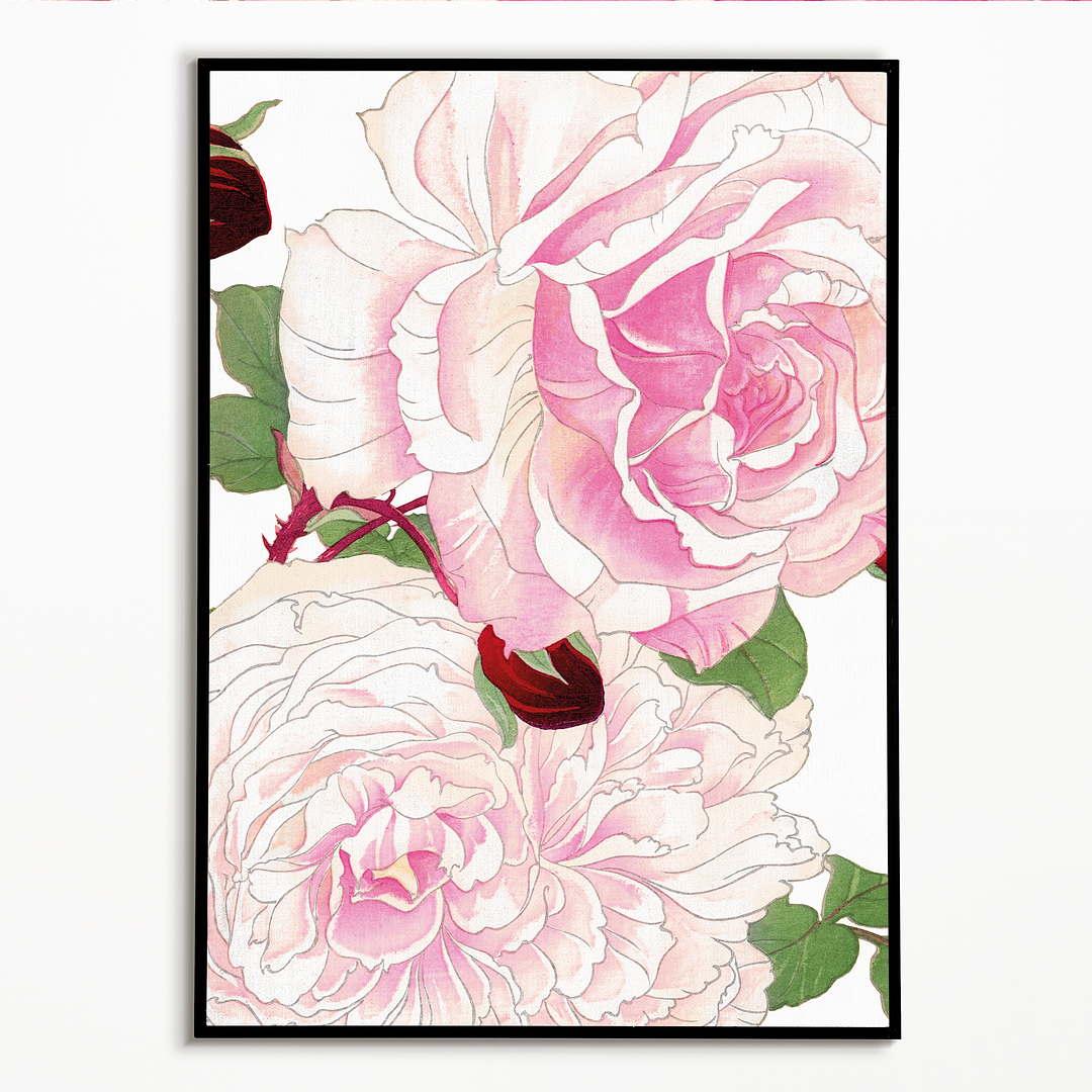 Pink Roses By Tanigami Kônan Art-Print