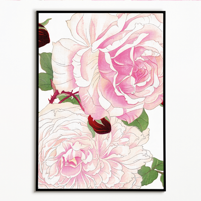 Pink Roses By Tanigami Kônan Art-Print