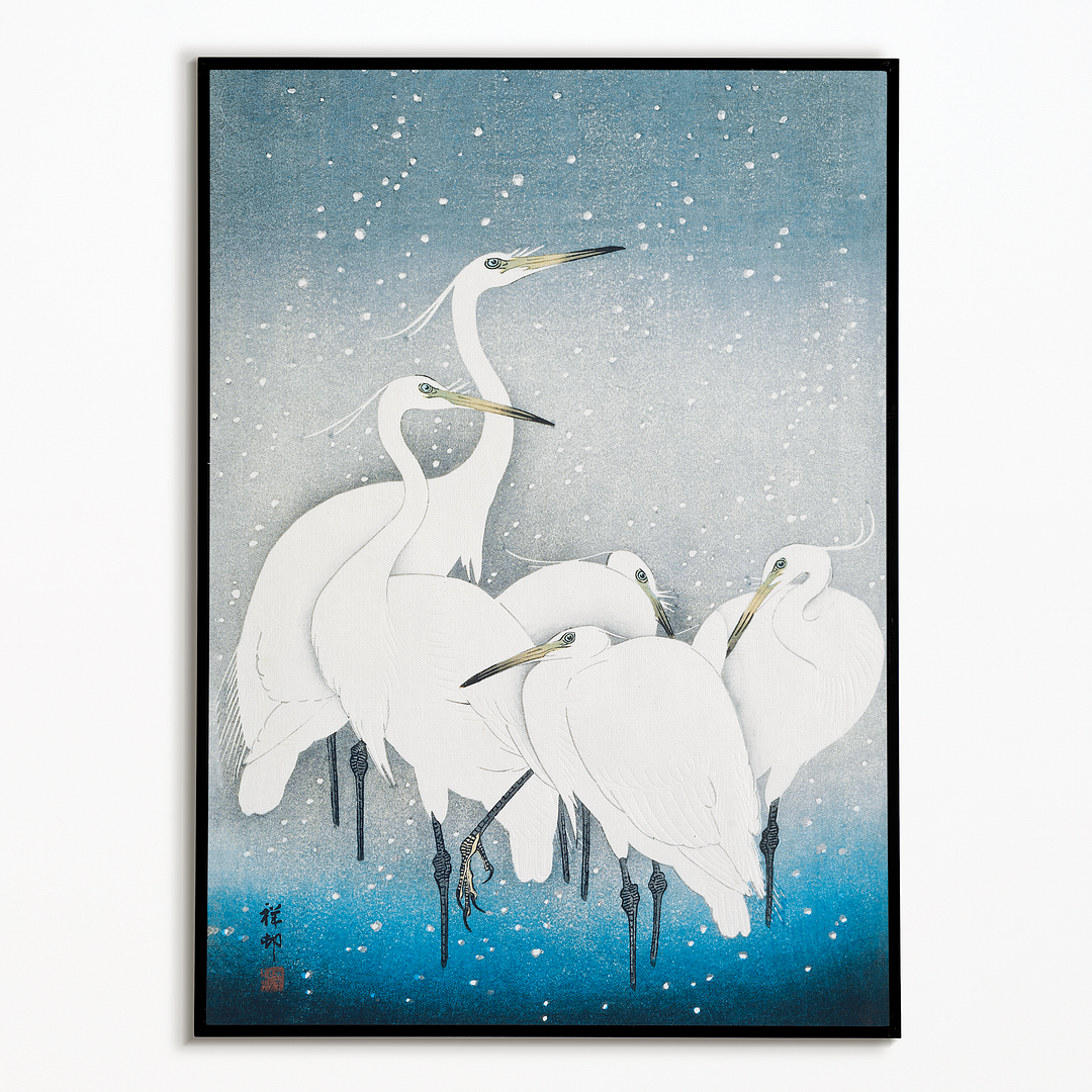 Group of Egrets By Ohara Koson - Art Print