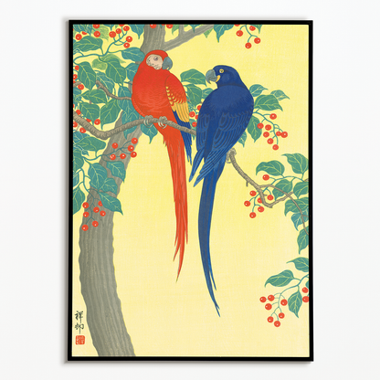 Two Parrots By Ohara Koson - Art Print