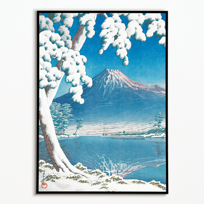 Clearing after a snowfall on Mount Fuji By Kawase Hasui - Art Print