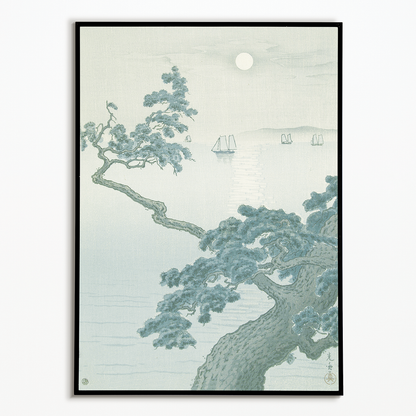 Full Moon at Akashi Beach By Tsuchiya Koitsu - Art Print