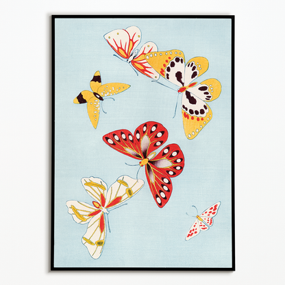 Japanese butterfly By Kamisaka Sekka - Art Print