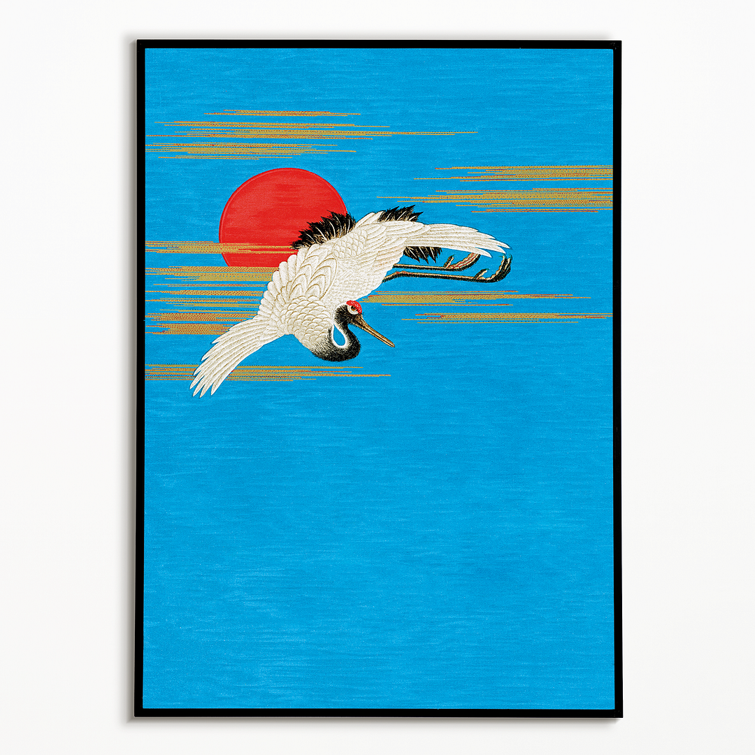 Flying Sarus crane - Art Print