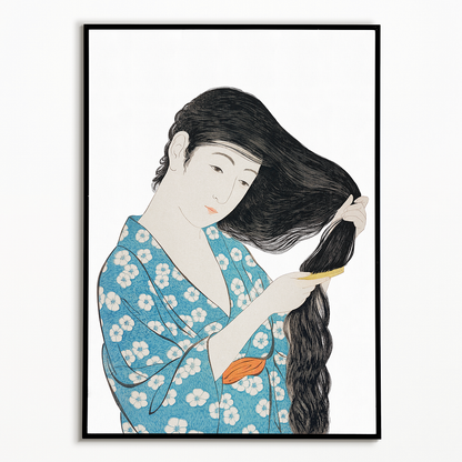 Woman Combing Her Hair (Cutout) by Goyō Hashiguchi - Art Print