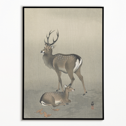 Deer by Ohara Koson  - Art Print