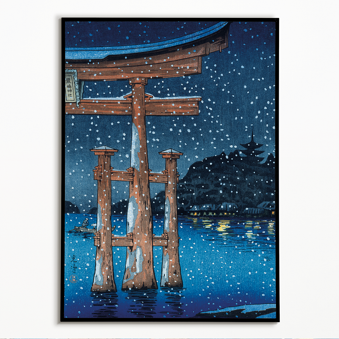 Miyajima in Snow by Tsuchiya Koitsu - Art Print