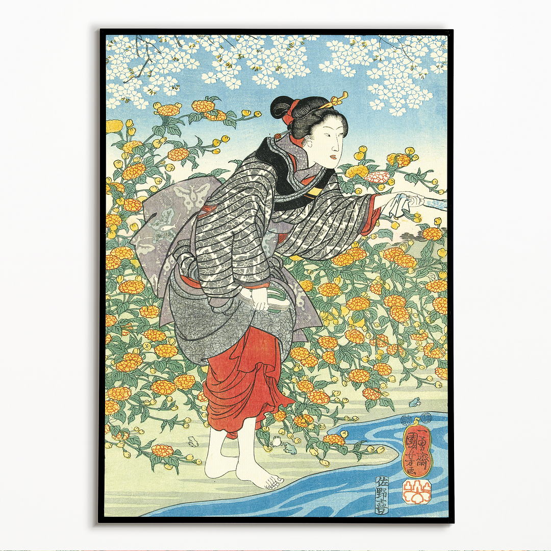 The Ide Tama River in the Province of Yamashiro I by Utagawa Kuniyoshi - Art Print