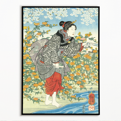 The Ide Tama River in the Province of Yamashiro I by Utagawa Kuniyoshi - Art Print